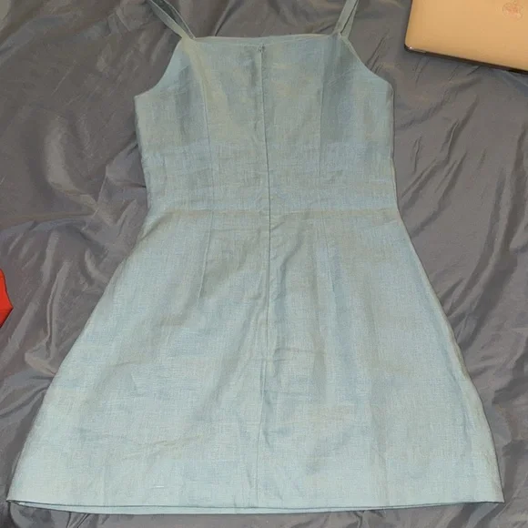 LIKE NEW REFORMATION Phillipa Linen Dress, Aquamarine, size 2 -  www.nationalbodyline.in